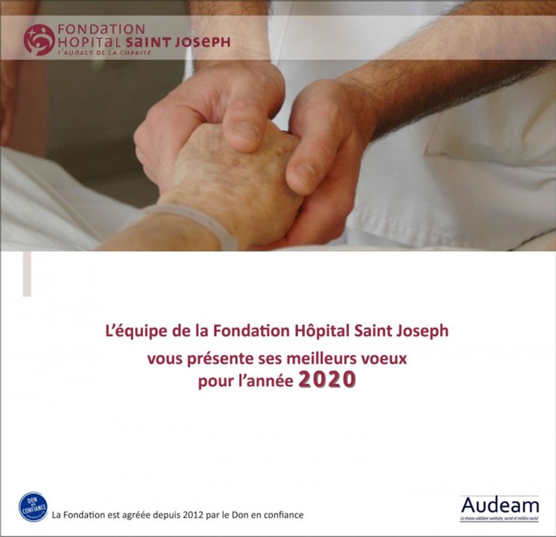 L'équipe de la Fondation Hôpital Saint Joseph vous présente ses meilleurs voeux pour l'année 2020